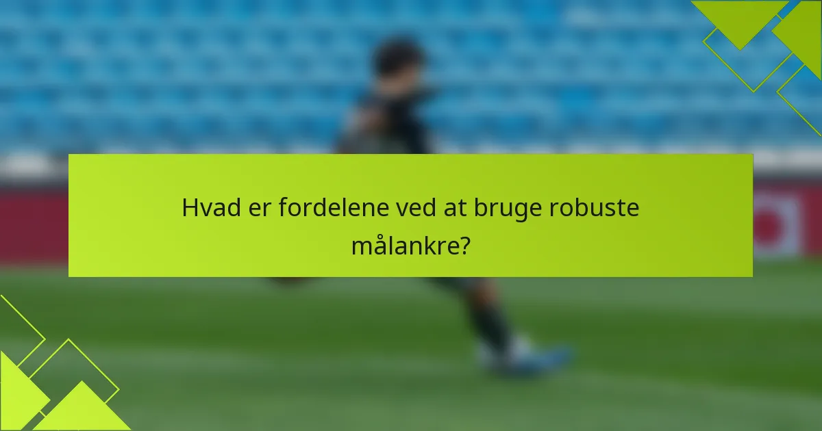 Hvad er fordelene ved at bruge robuste målankre?