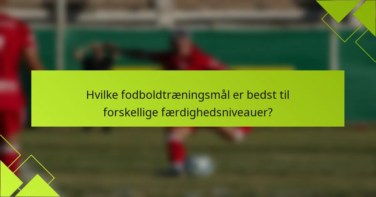 Hvilke fodboldtræningsmål er bedst til forskellige færdighedsniveauer?