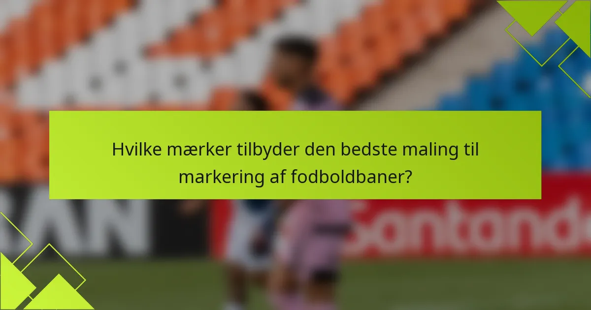 Hvilke mærker tilbyder den bedste maling til markering af fodboldbaner?