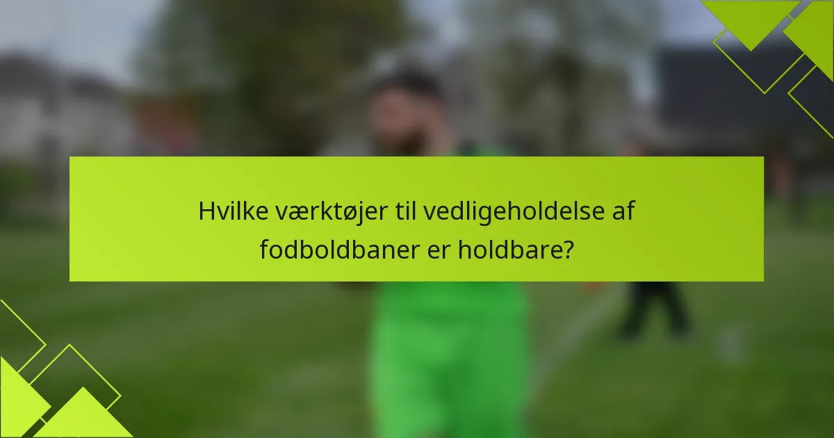 Hvilke værktøjer til vedligeholdelse af fodboldbaner er holdbare?