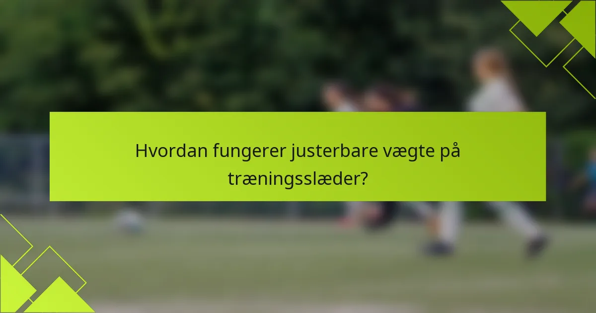 Hvordan fungerer justerbare vægte på træningsslæder?