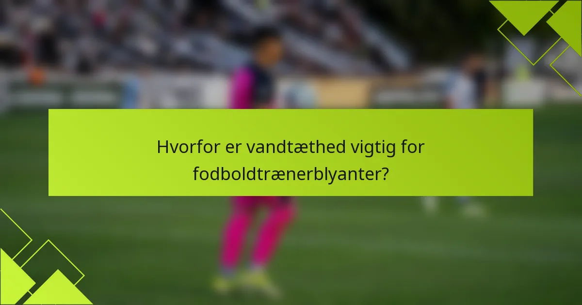 Hvorfor er vandtæthed vigtig for fodboldtrænerblyanter?